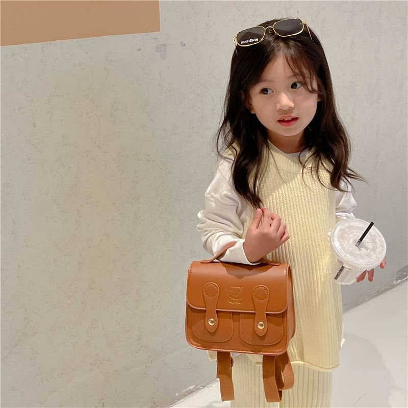 Stylish Japanese-style cute little backpack for 1-3 year old children, casual travel shoulder bag for girls, trendy boy's school bag