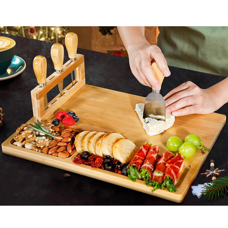 Tabla de cortar de queso de madera, vajilla de comida occidental, pan, tabla de cortar de frutas, tabla de queso, juego de cuchillos, tabla de cortar de queso