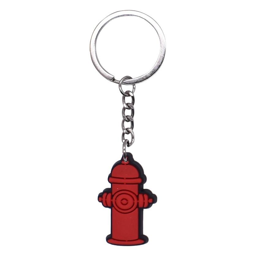 Fire Brigade School Bag Hanging Keychain Pendant PVC Cartoon Soft Rubber DIY Jewelry Amazon Gift Keychain