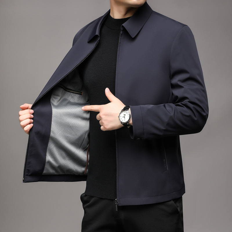 Brand Spring & Fall Executive Jacket Dad Middle-Aged Men's Business Casual Civil Servant Work Jacket Lapel Top