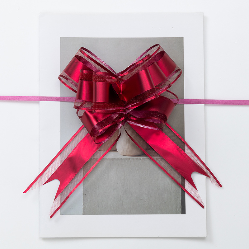 Ribbon colorido dibujo de flores colorido carro de boda decoración de regalo embalaje mariposa sala de boda escalera de techo mate nieve dibujo de flores