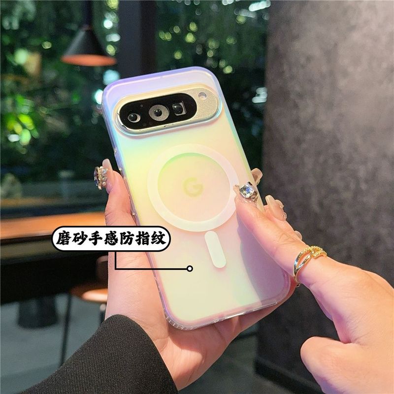 Google pixel10proXL カラーメッキ携帯電話ケースレーザー Google 9/9pro グラデーションつや消しケース pixe9A に適しています。|undefined