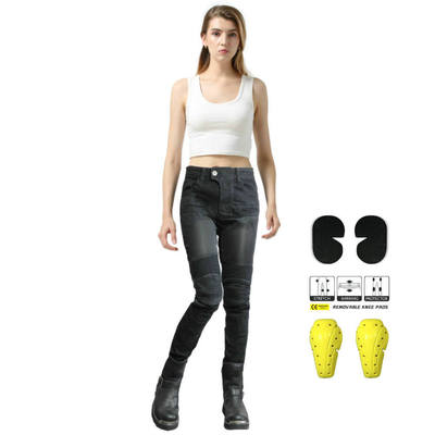 VOLERO verano motocicleta SLIM-Fit pantalones anti-caída pantalones vaqueros de la motocicleta de caballero mujer motocicleta transpirable pantalones de montar