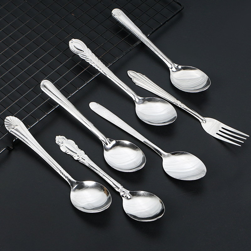 Stainless steel high-color SPOON household modern simple thickened tableware Indonesia Philippines SPOON recommend Stainless steel high-color SPOON household modern simple thickened tableware Indonesia Philippines SPOON recommend