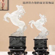 僮烨水晶马摆件工艺品马到成功家居客厅办公室装饰品办公桌小摆设