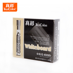 True Color 0895B Whiteboard Pen Red Blue Black Water-Based Erasable Marker Pen Student Office Stationery