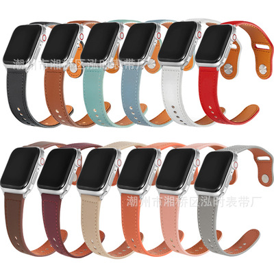 Подходит для Apple Watch 10/11, кожаный браслет с большой пряжкой, высококачественный ремешок для часов iwatch9876