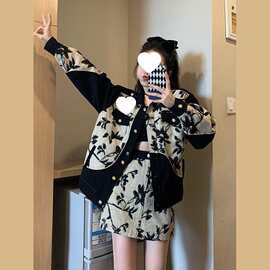 J7H小香风套装女小个子高级感冬装裙子名媛气质小洋装两件套