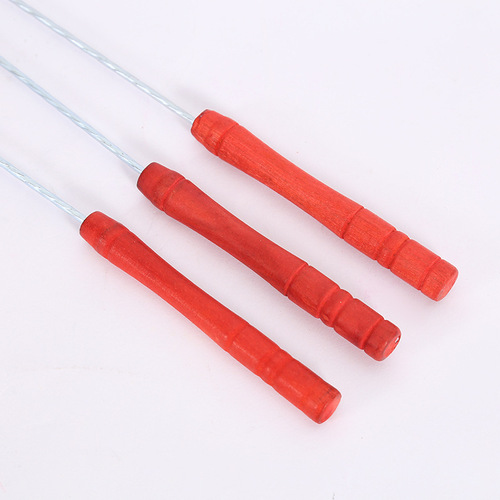 Stainless steel wooden handle barbecue tools 12pcs multi-purpose needle mutton kebab barbecue skewers wholesale