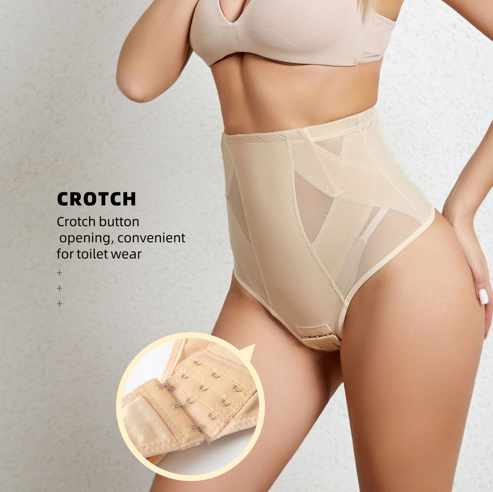 Cross-border European and American large-size high-waisted tummy-tightening pants, corset butt-lifting pants, butt-exposing postpartum body-shaping thongs