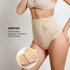 Cross-border European and American large-size high-waisted tummy-tightening pants, corset butt-lifting pants, butt-exposing postpartum body-shaping thongs