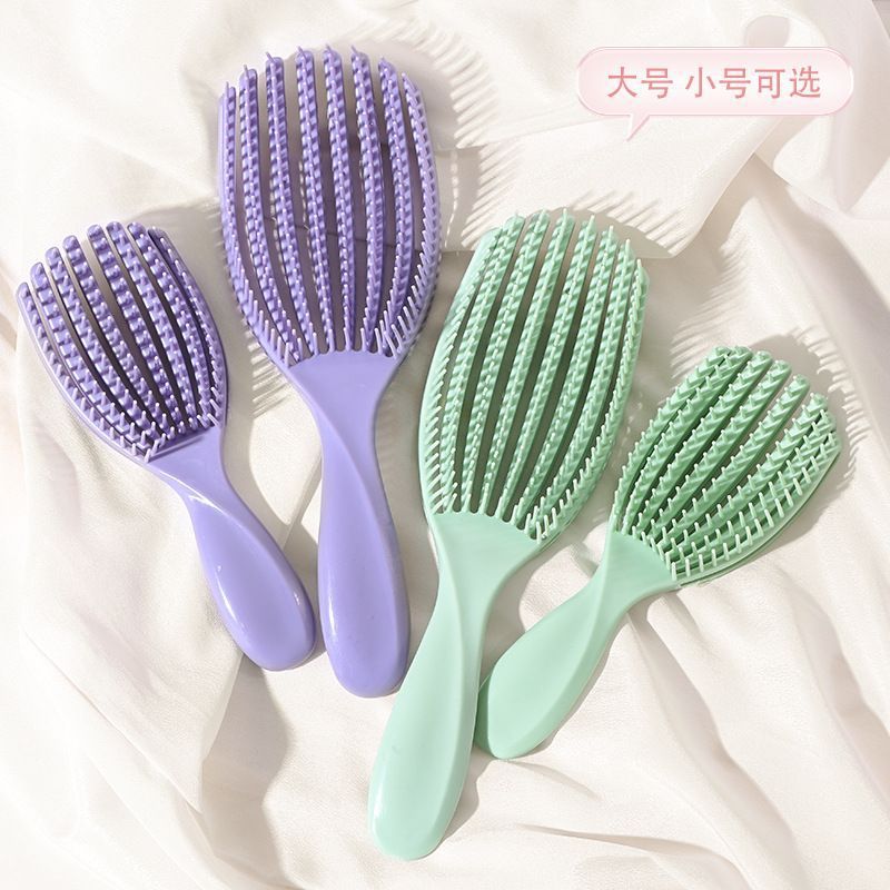 쉘 빗, 빈 빗, 푹신하고 부드러운 스타일링 빗, 정전기 방지, 모발 손상 방지, 두피 마사지, 건식 및 습식 사용