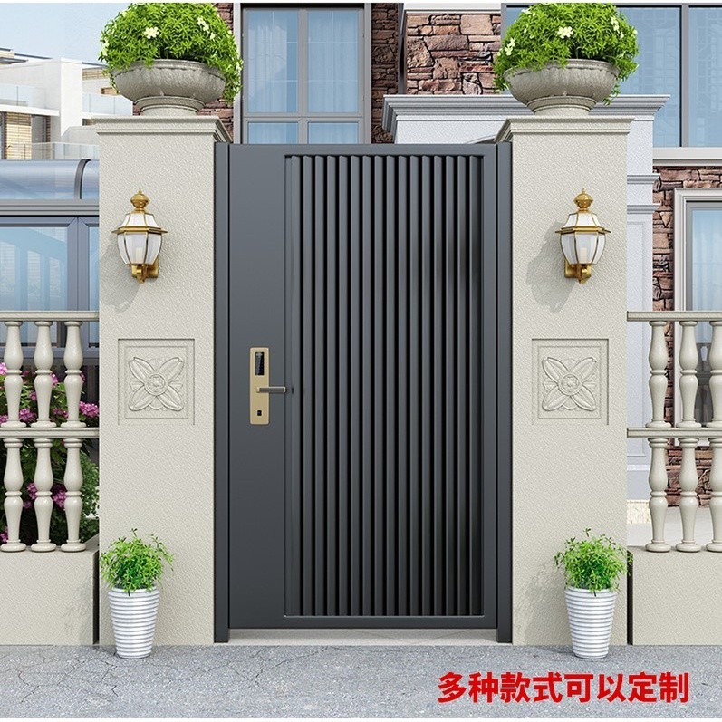 外贸出口铝合金别墅庭院门双开院子户外门乡村花园电动铝艺折叠门|undefined