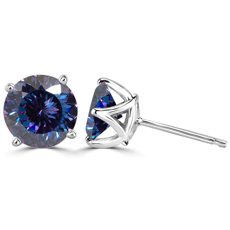 Amazon mejor vendida unisex pendientes 925 plata mosaico de diamante de mosaico de corte / nido de pájaros en stock