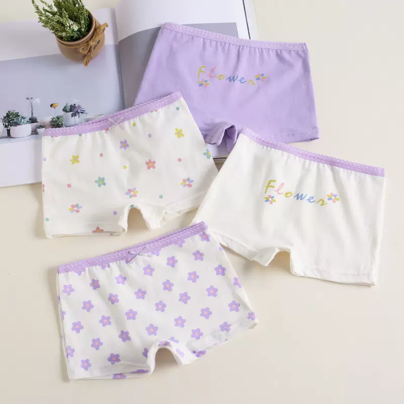 女童内裤儿童三角裤2023纯棉a类小女孩平角短裤跨境全棉三角批发