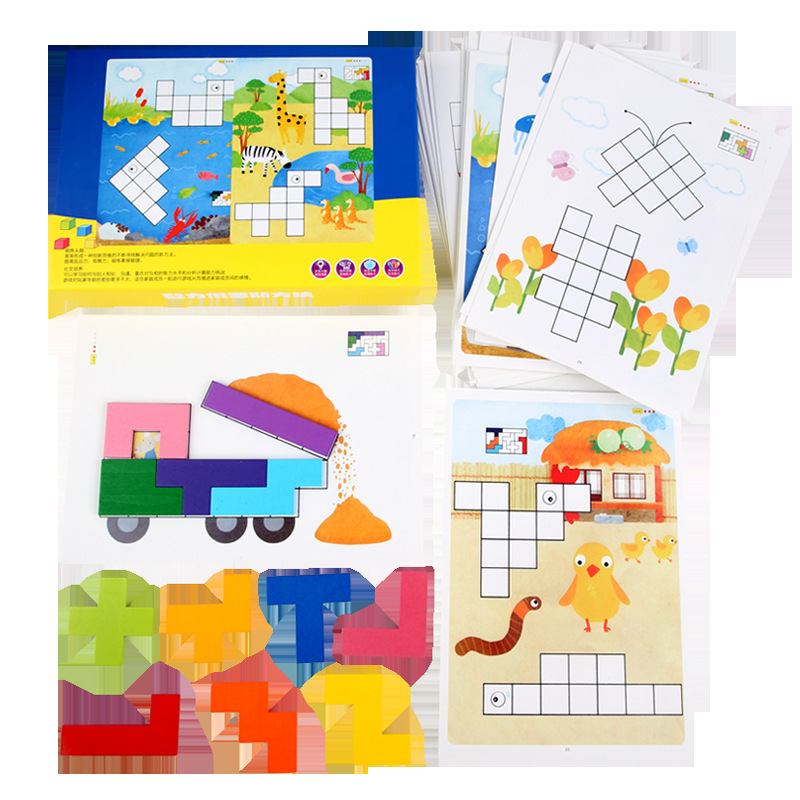 Nuevo desarrollo de inteligencia de educación temprana para niños juguete de pensamiento cerebral Tetris rompecabezas juguete de madera image 5