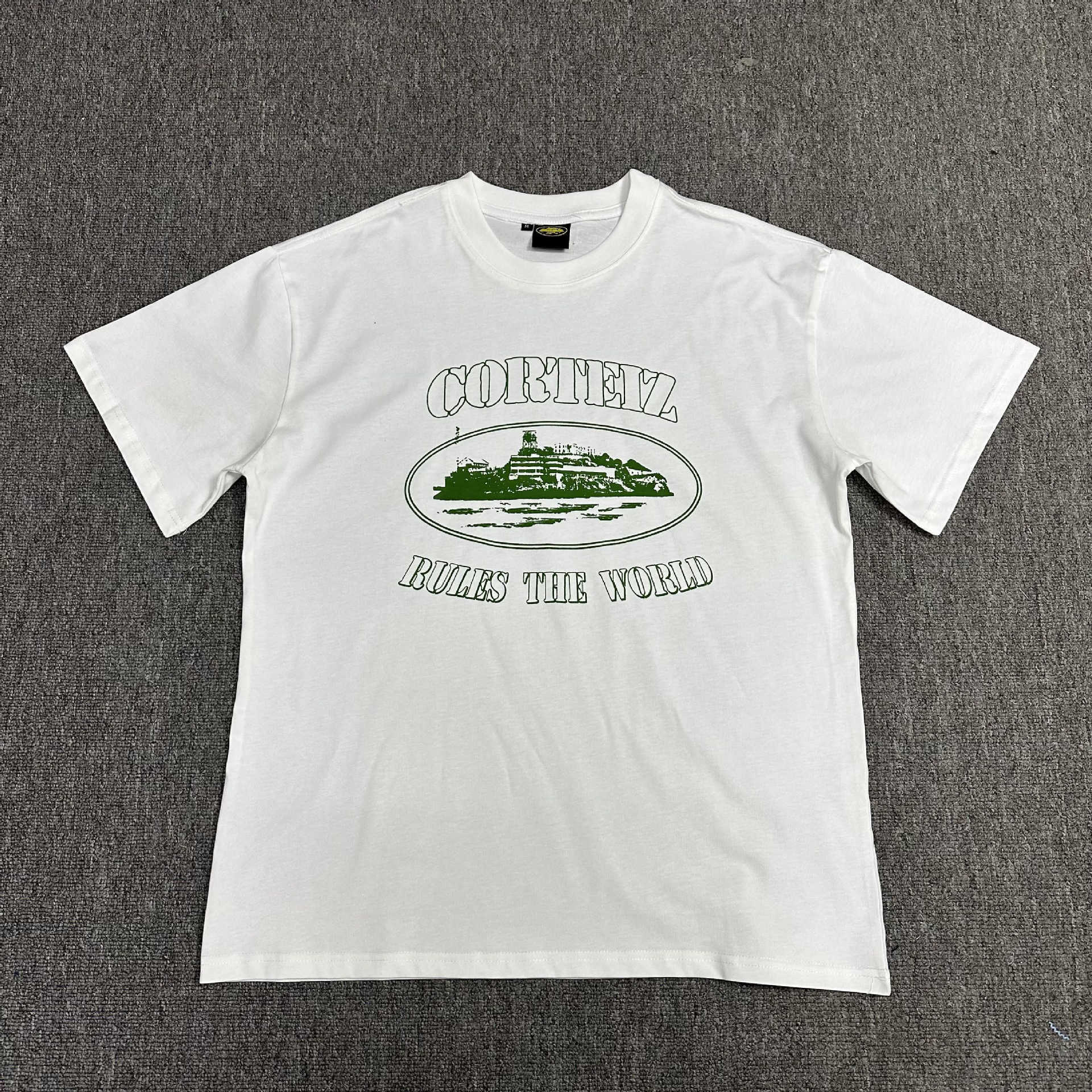 Corteiz RTW T-shirt Alcatraz Logo White Green