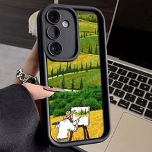 新款油画适用三星A55/A16手机壳Samsung S24/ULTRA外贸S21/S23/25