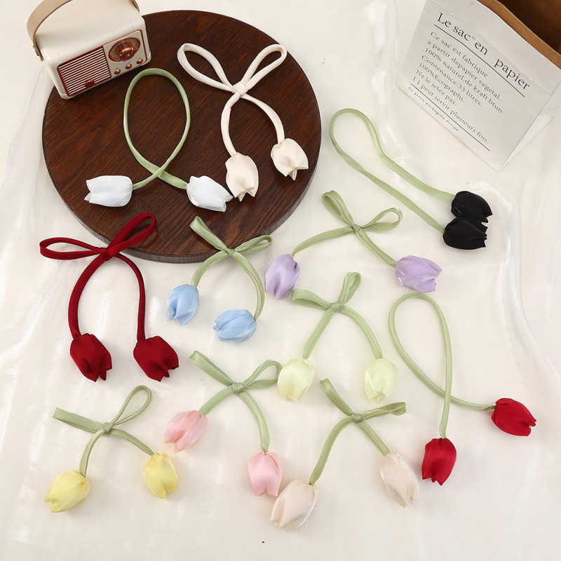 新しい生地チューリップつぼみアクセサリー diy 服パンツ衣類アクセサリーヘアアクセサリーヘアピンジュエリーアクセサリー|undefined