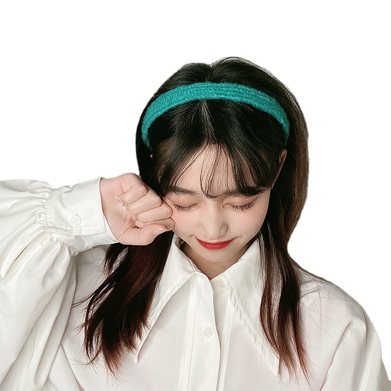 Otoño e Invierno ins colorido lana diadema femenina antideslizante pelo presionando retro horquilla femenina lavado de cara simple Internet celebridad Corea del Sur tocado