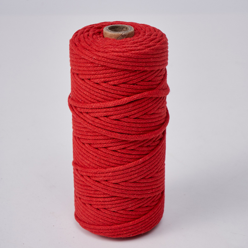 Cuerda de algodón con núcleo de 3mm, ropa de bricolaje, decoración de textiles para el hogar, cordón de algodón, cuerda tejida, tapicería de color, cuerda de algodón con corazón