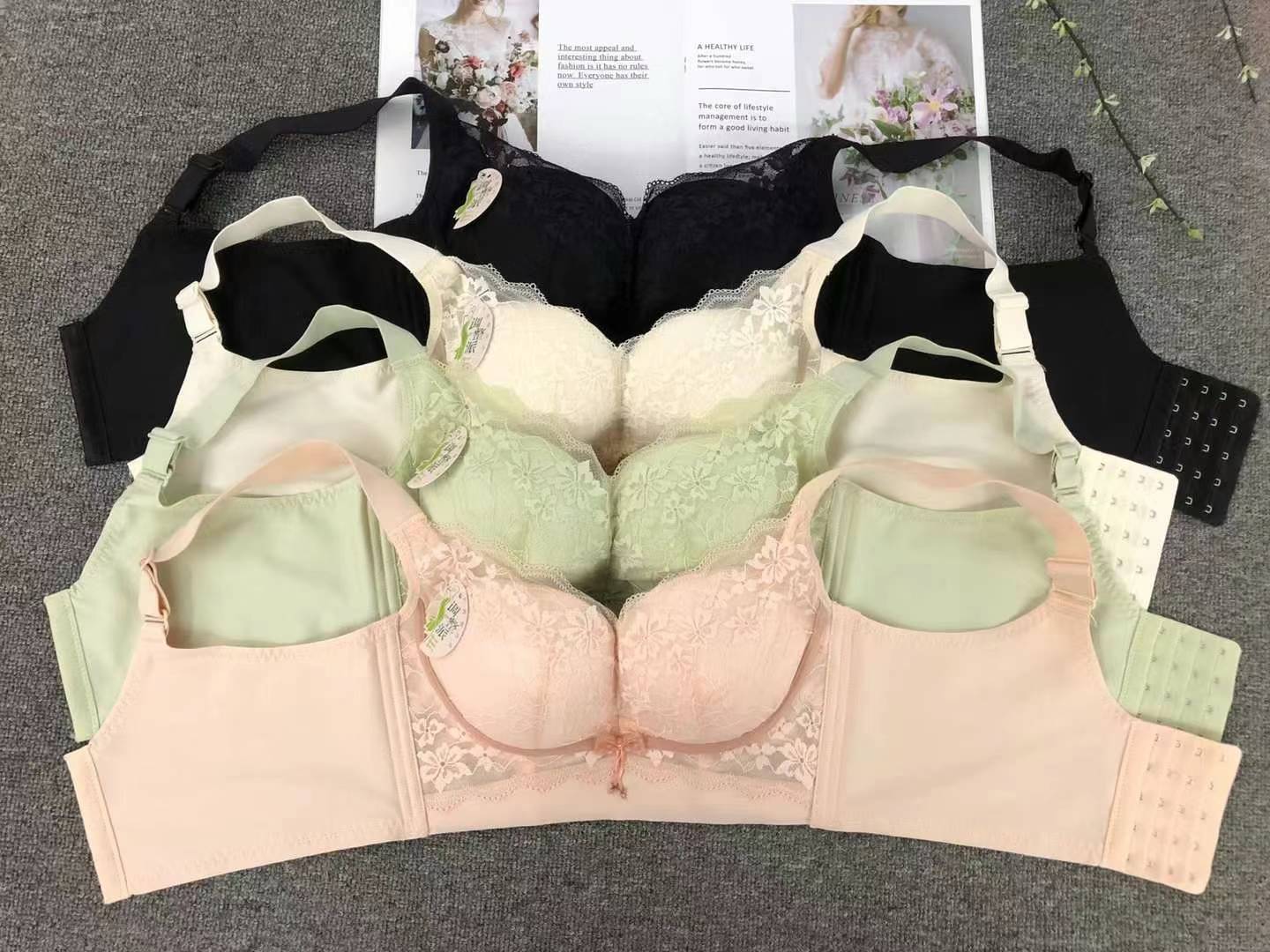Bréster de alta calidad estilo de encaje jacquard transpirable ajustable confort lateral plegable ropa interior de botón múltiple