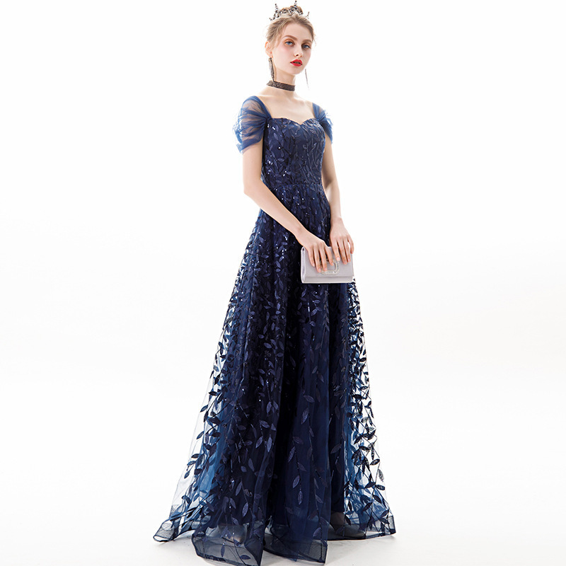 European and American Banquet Evening Dress Women's New Noble Elegant Long Annual Meeting Celebrity Aura Queen Host Evening Dress