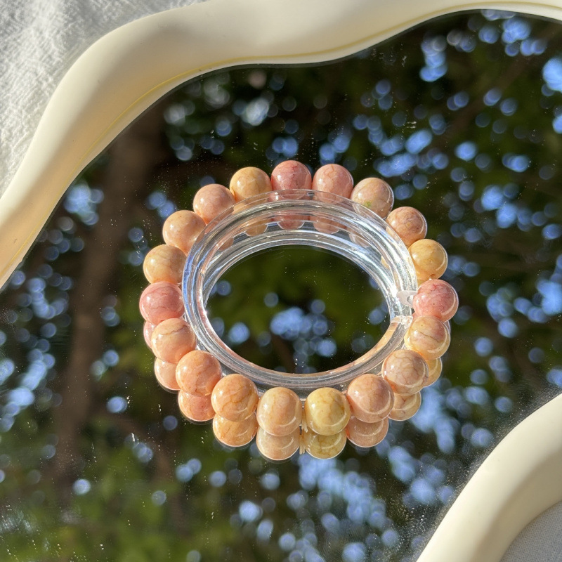 S045-프레시 오렌지 옐로우-옥 깨진 모조 세라믹 팔찌#SZ316 모델