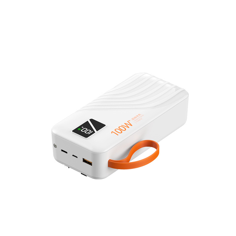 Explosión transfronteriza de gran capacidad de carga de 30000 mAh con fuente de alimentación móvil de cable 100W de carga súper rápida