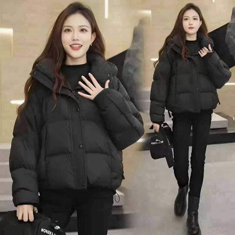 2025冬季小个子短款棉服外套新款连帽宽松百搭洋气加厚保暖棉衣女