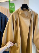 欧货立领2024春季大码女装休闲宽松中长款小个子风衣外套