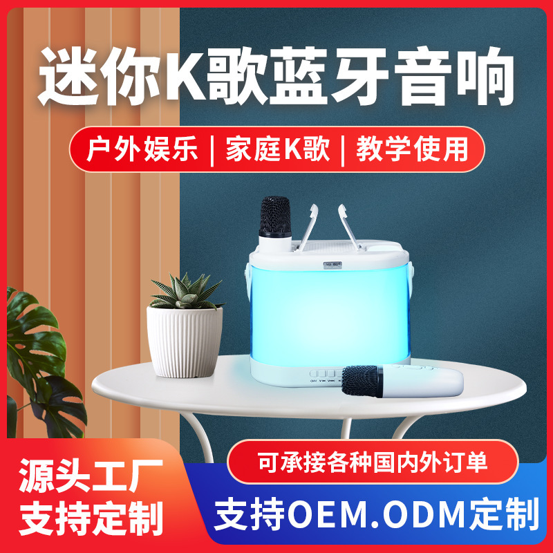 W360手提麦克风k歌蓝牙音响重低音炫彩灯户外便携式无线蓝牙音箱|undefined