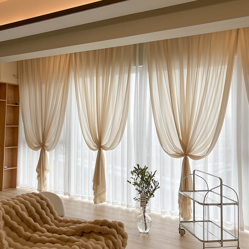 Minimalist Scratch-Resistant Diamond Mesh Curtain, Light-Transmitting Semi-Translucent Window Screen for Living Room, Balcony - Shaoxing Keqiao Curtain Fabric Wholesale