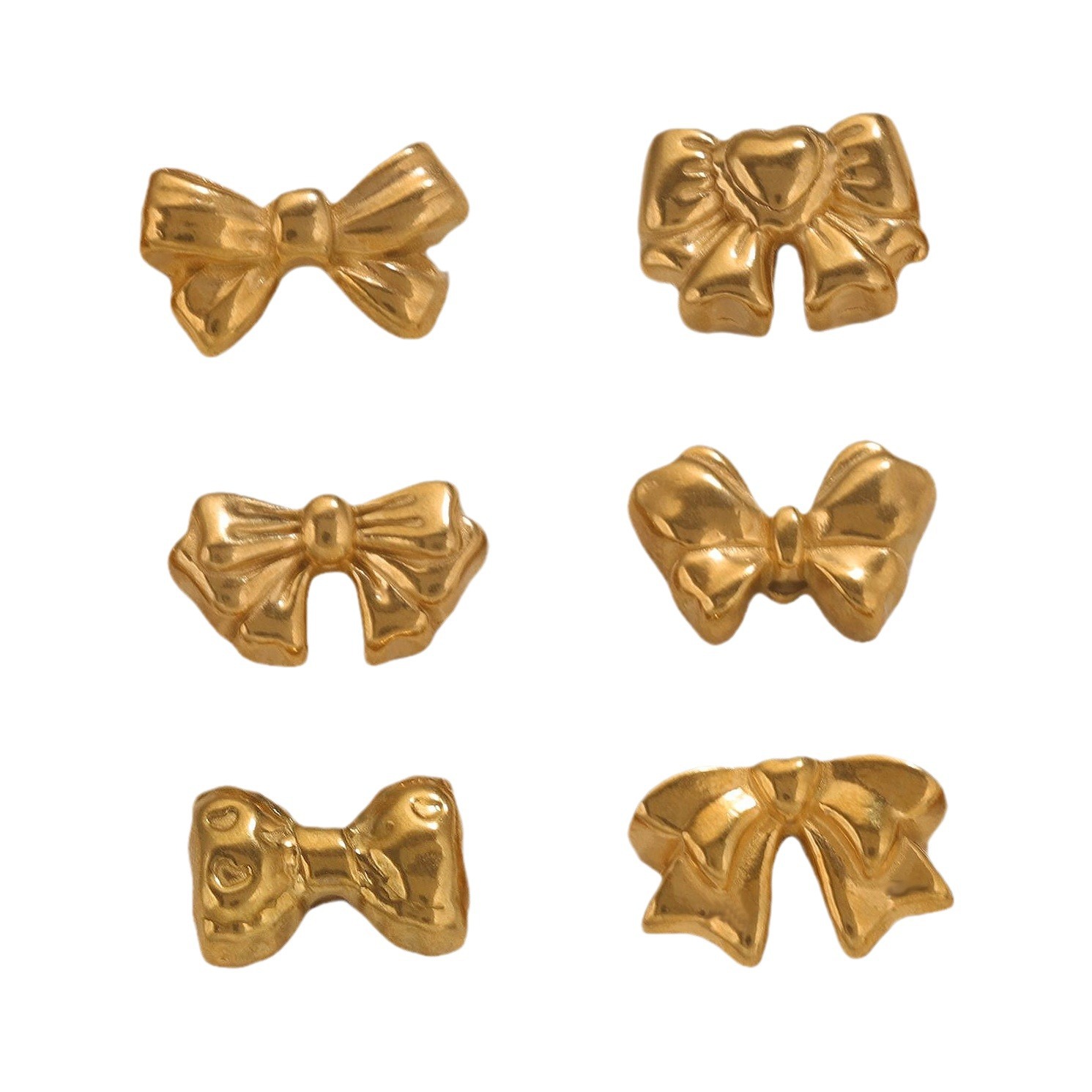 Acero inoxidable transfronterizo agujero recto fundición arco DIY material perlas pendientes para el cabello collar impermeable joyas chapadas en oro