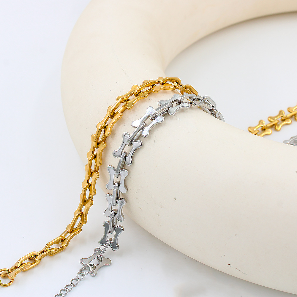 Plating Design Punk Geometric Stainless Steel Plating Unisex Bracelets Necklace