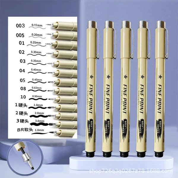 Sakura Same Style Needle Pen Wholesale Student Art Painting Sketch Thin Line Pen 005 Architectural Design Drawing Pen