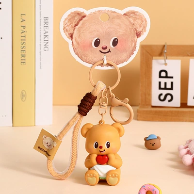 Nxt/Nplay/N1S/Mt/N | Electric vehicle key cover shell - butter-bear-keychain-sitting-posture-holding-love