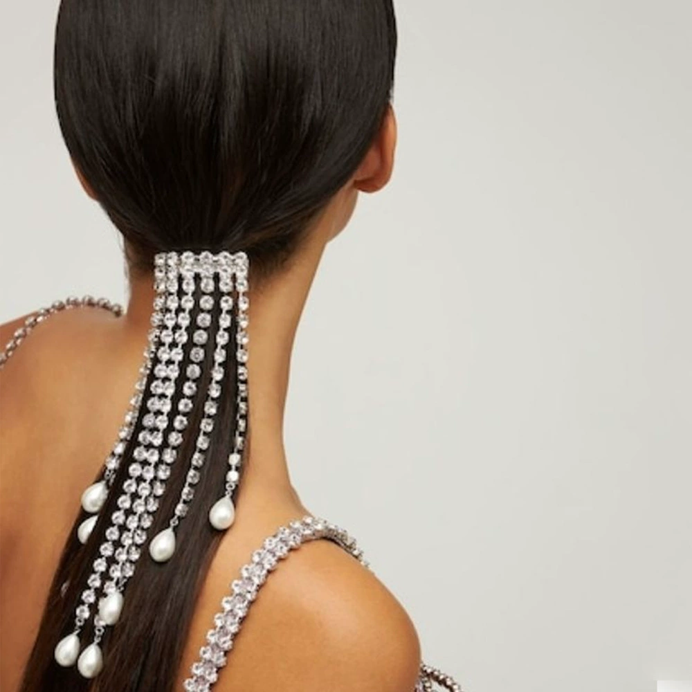 Трансграничная новая цепочка волос с бахромами Простая мода стразы многослойные головные уборы нишевые дизайнерские аксессуары