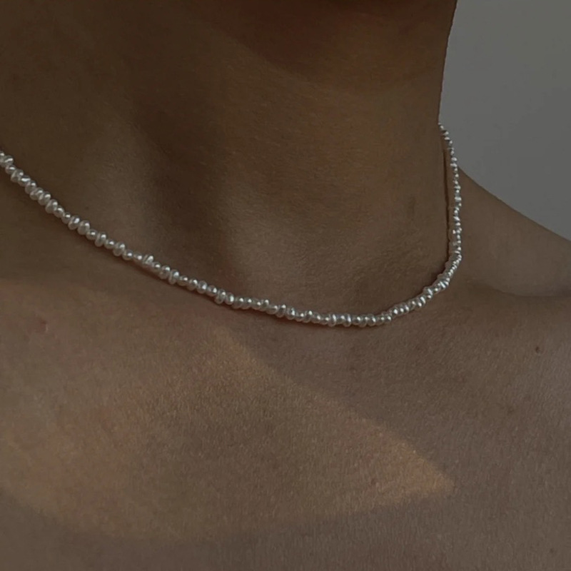 Fashion Solid Color Pearl Beaded Necklace 1 Piece