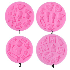 Baby stroller foot, bottle, letter, chocolate mold, cupcake decoration mold, baking mold