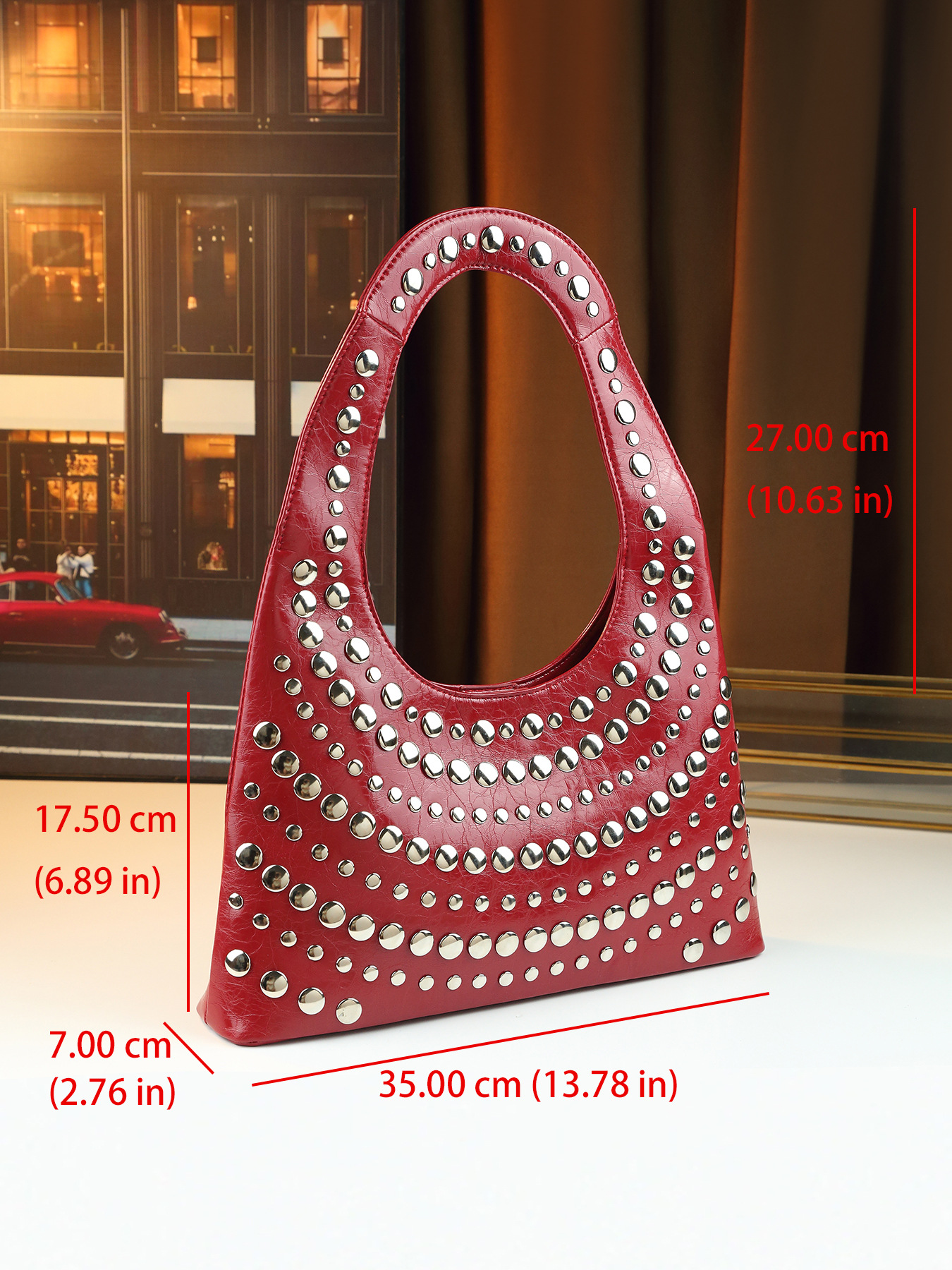 Borsa a mano con borchie da donna borsa a spalla stile punk cool_voghion.com