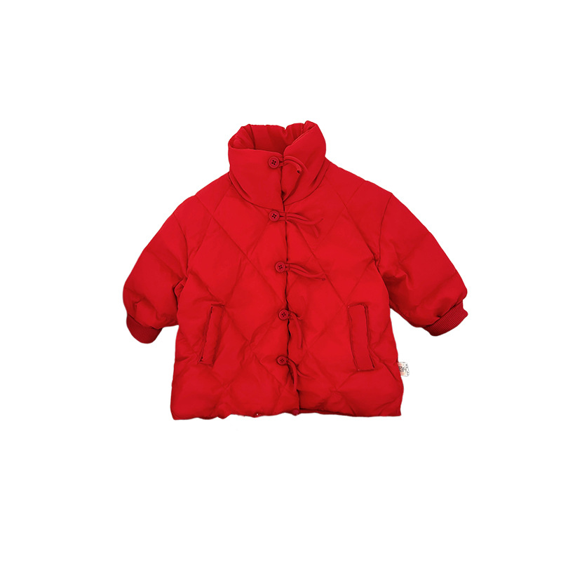 Niños rojos festivos de Año Nuevo chaqueta de plumón invierno ropa de bebé abrigado invierno abrigo de invierno