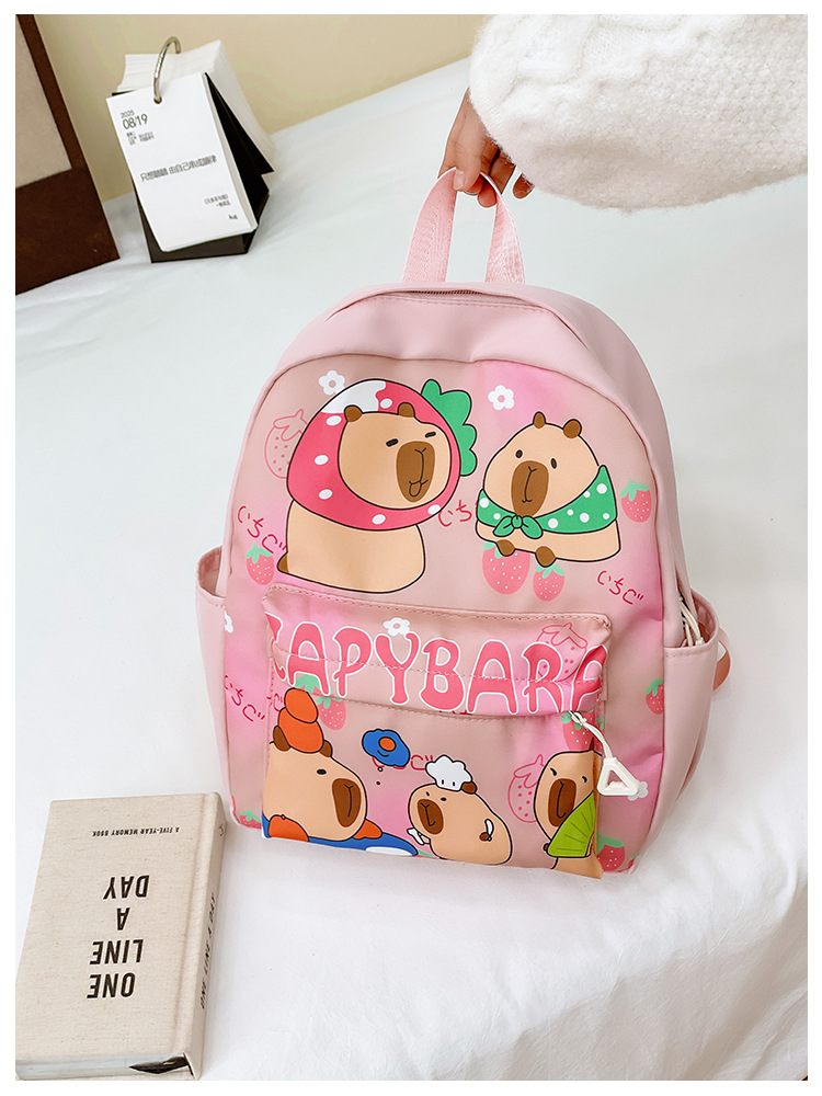 Fashionable kindergarten cute cartoon backpack, Kapibala popular small schoolbag new style, 3-6 years old children's shoulder trend undefined