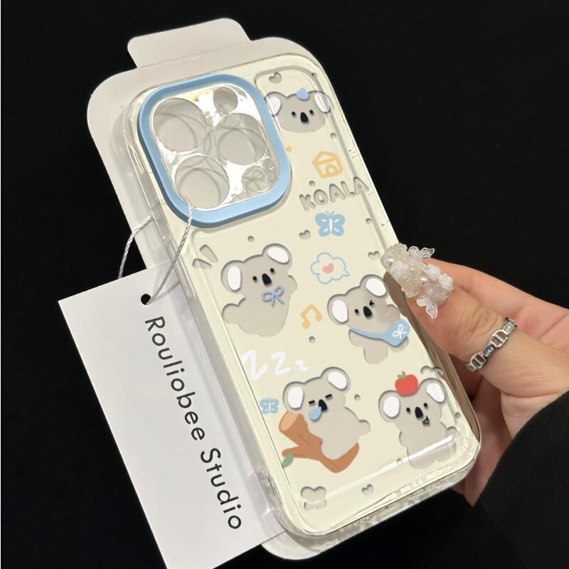 Suitable for Apple Xr Modified 14Pro High-Looking Flight Koala Transparent Xr Modified 15Pro Modified Mobile Phone Case Simple Model