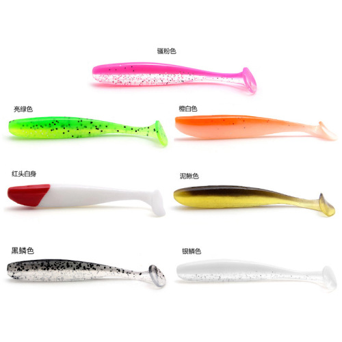 New t-tail soft bait freshwater reverse fishing T-tail fish Luya soft worm lead head hook micro-object long-range bass fake bait