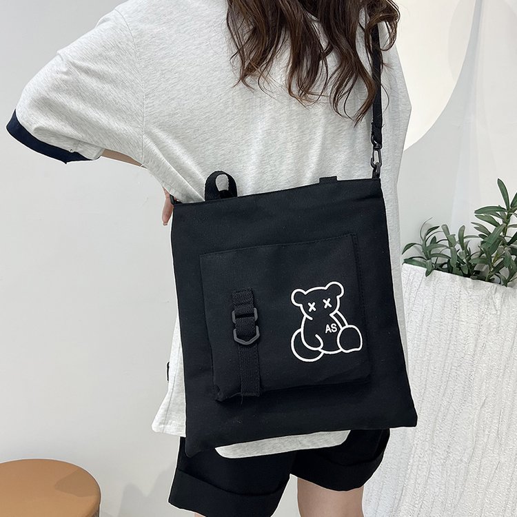 Large-capacity women's bag manufacturer in stock, fashionable Korean-style single-shoulder canvas bag, ins, high school and college students' hand-held tutorial bag undefined