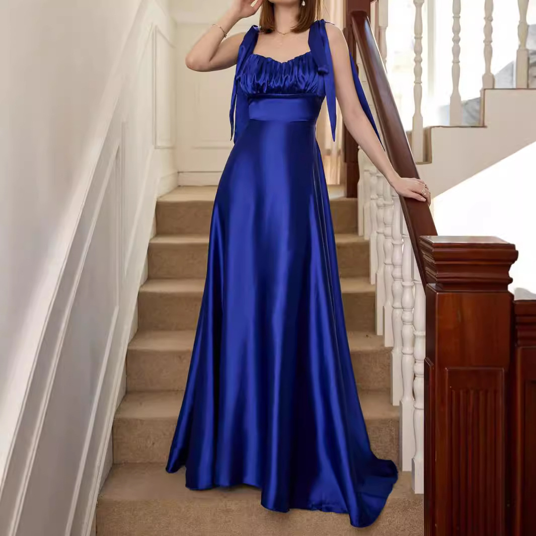 Vestido de comercio exterior europeo y americano nuevas mujeres de primavera y verano sin mangas Correa vestido de novia vestido de dama de honor de la boda Vestido