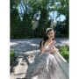 法式夏季碎花蕾丝连衣裙