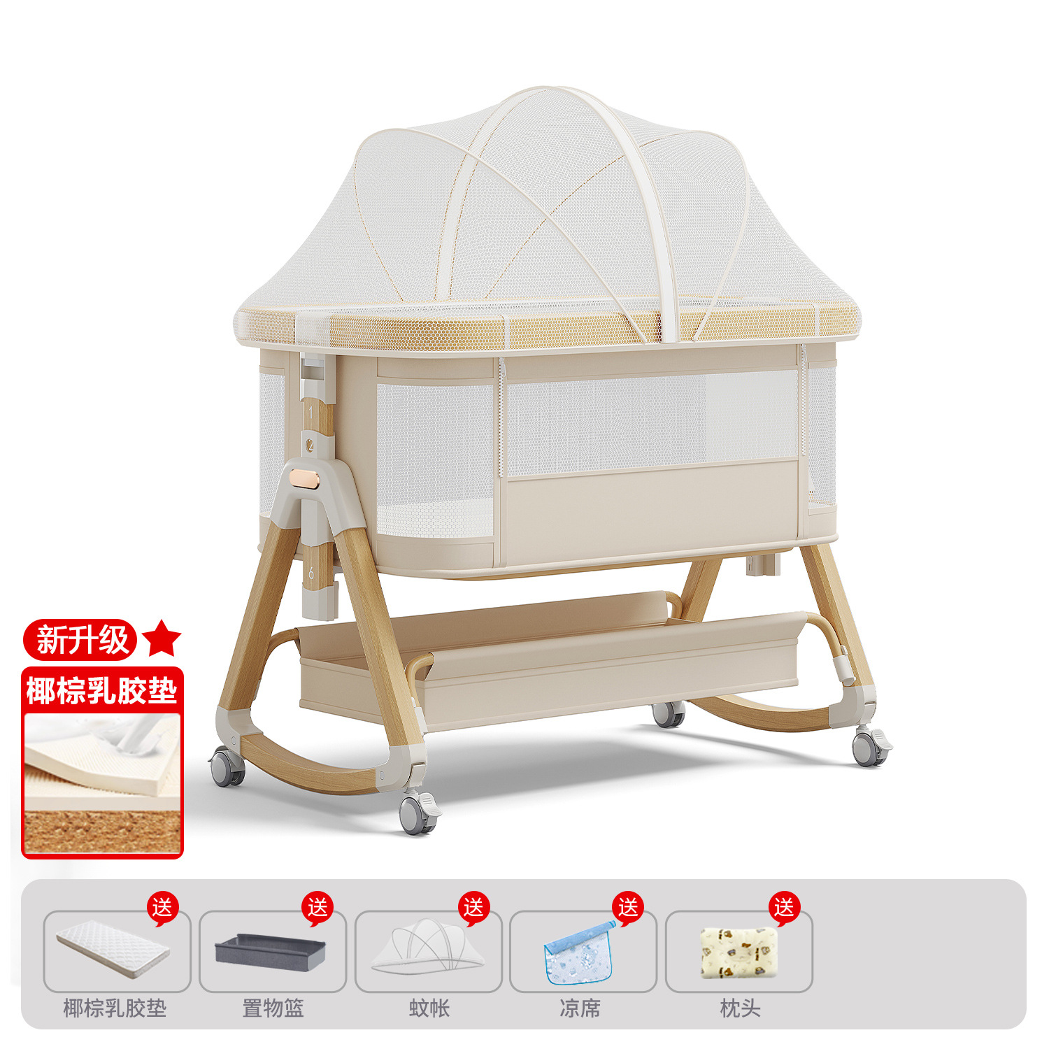 Cama de aleación de aluminio móvil portátil cuna cama plegable multifuncional bb cama recién nacida cama de empalme