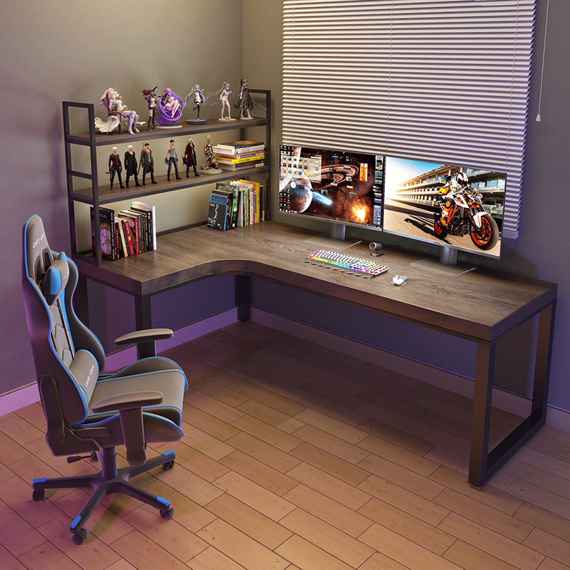 Nordic Solid Wood Corner Computer Desk Desktop Simple Modern Office Home Learning L-shaped Window E-sports Table